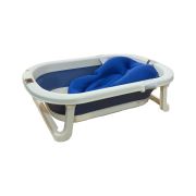 BAÑERA PLEGABLE + REDUCTOR ACOLCHADO AZUL